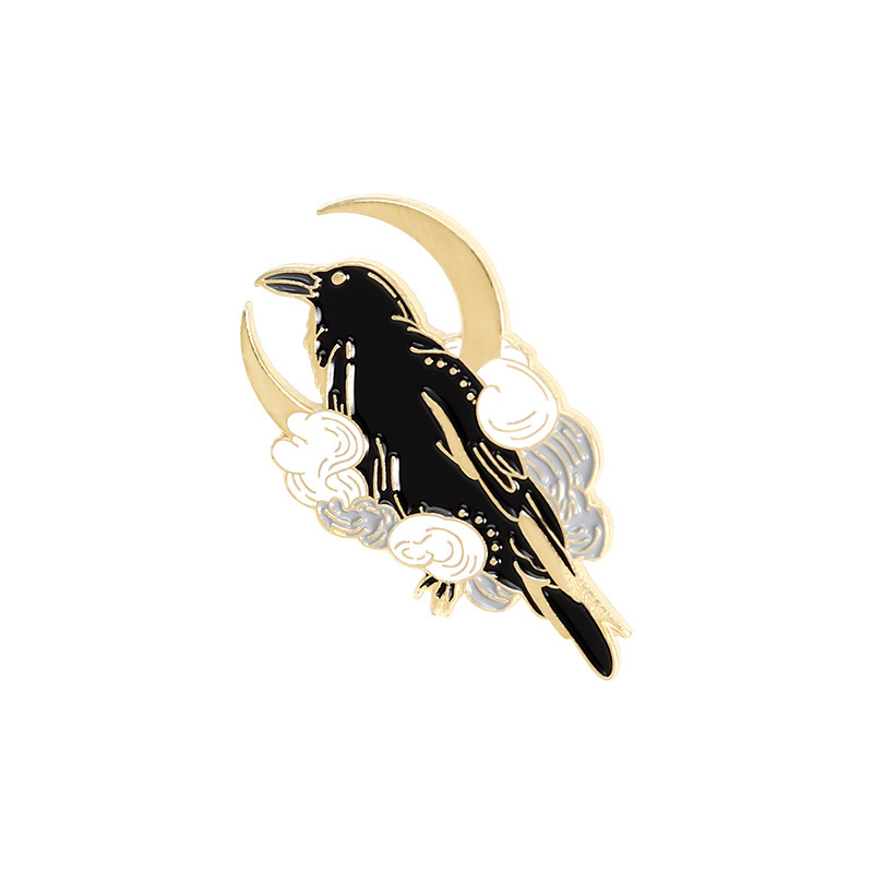 Picture of Foreign trade jewelry animal series alloy brooch creative cartoon crow flying modeling paint badge wholesale