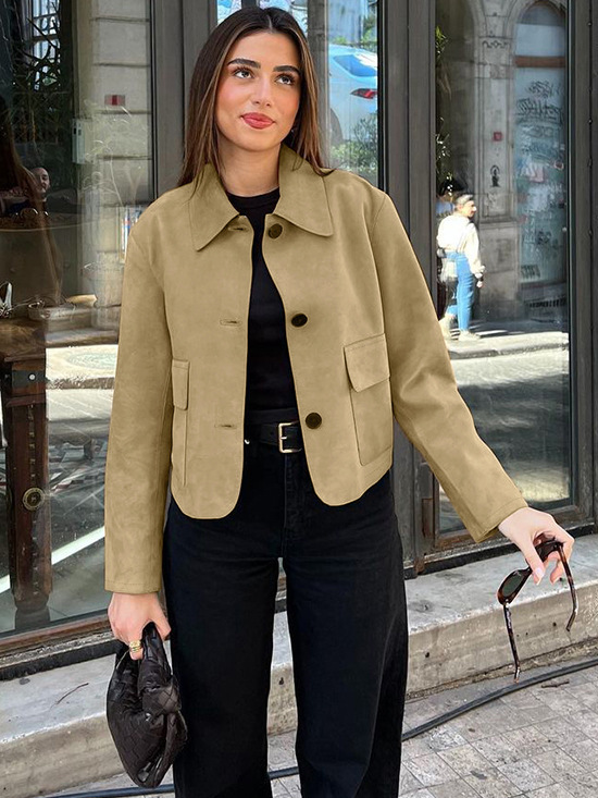 Suede Small Suit Export Wholesale 2025 Autum New Women's Clothing European and American Ins Fashion Jacket Women's Clothing