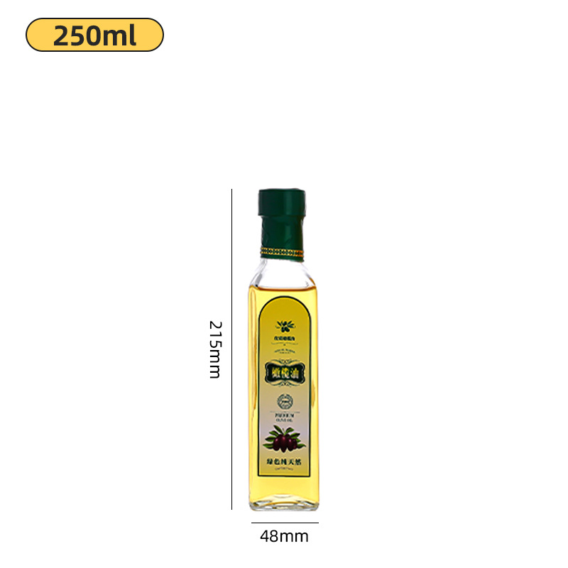 Picture of Wholesale glass oil bottle olive oil bottle 500ml sesame oil bottle thickened transparent edible oil empty bottle packaging glass bottle