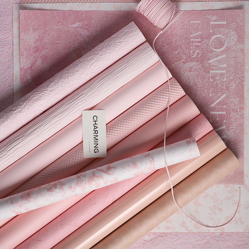 Zhuo Fiber Flower Material Romantic Pink Series Wrapping Flower Paper Flower Material Art Paper Flower Paper Valentine's Day Flower Wrapping Paper