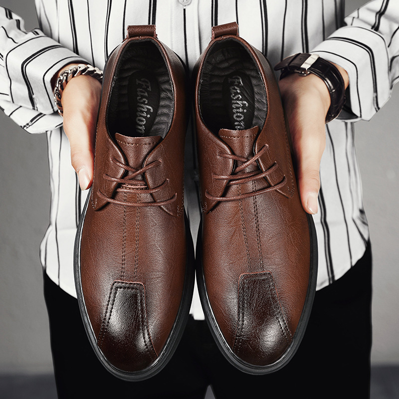 Spring and summer 2024 cross-border plus size casual leather shoes leather handmade sewn outdoor business men's shoes a batch