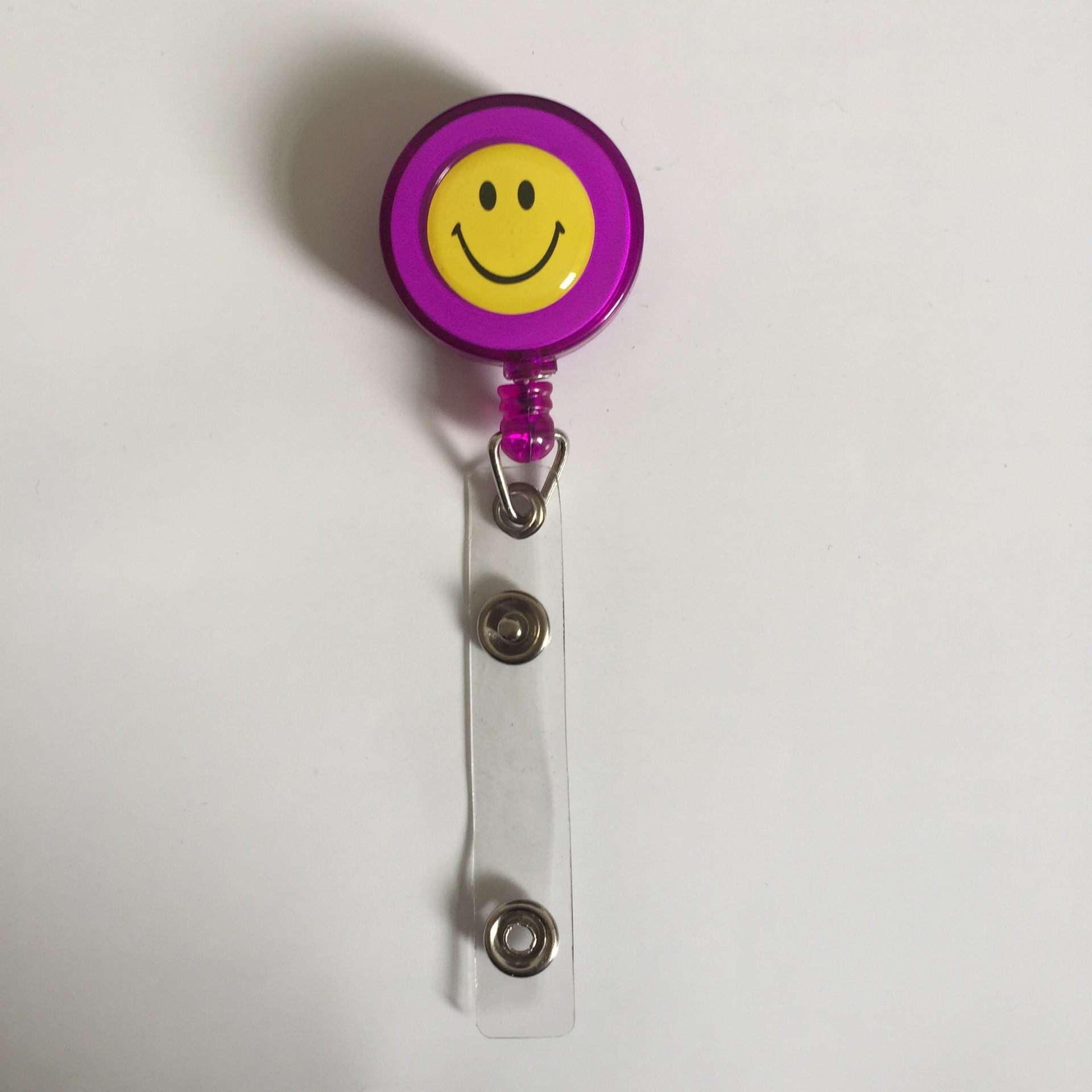 Picture of Factory wholesale LOGO smiley face easy pull buckle easy pull retractable buckle ID card set badge buckle key work card buckle