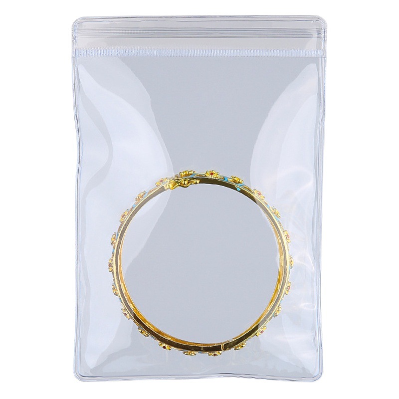 PVC Transparent Jewelry Bag Jewelry Packaging Bag Earrings Jewelry Storage Bag Wen Play Buddha Beads Self-sealing Bag Factory Outlet