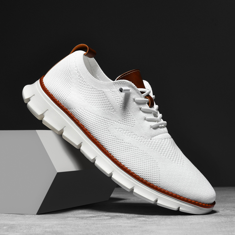Cross-border plus size 48 British Brock Casual Men's Shoes Fashion Trend Flying Weaving Surface Breathable Lightweight Sports Loafers