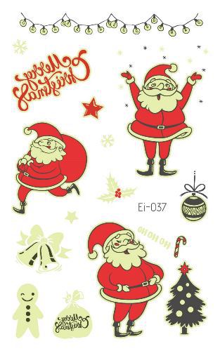 Picture of Cross-border Supply Waterproof Luminous Christmas tattoo Sticker Cartoon Snowman Party Children tattoo Sticker