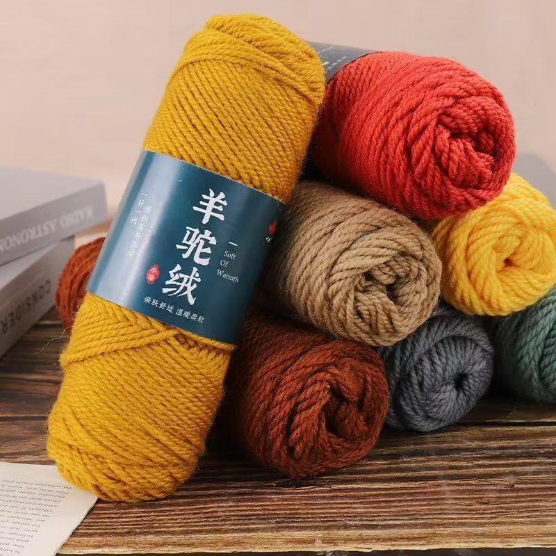 Shake the same thick wool 245 alpaca handmade scarf sweater coat thread group winter hand-knitted hat scarf
