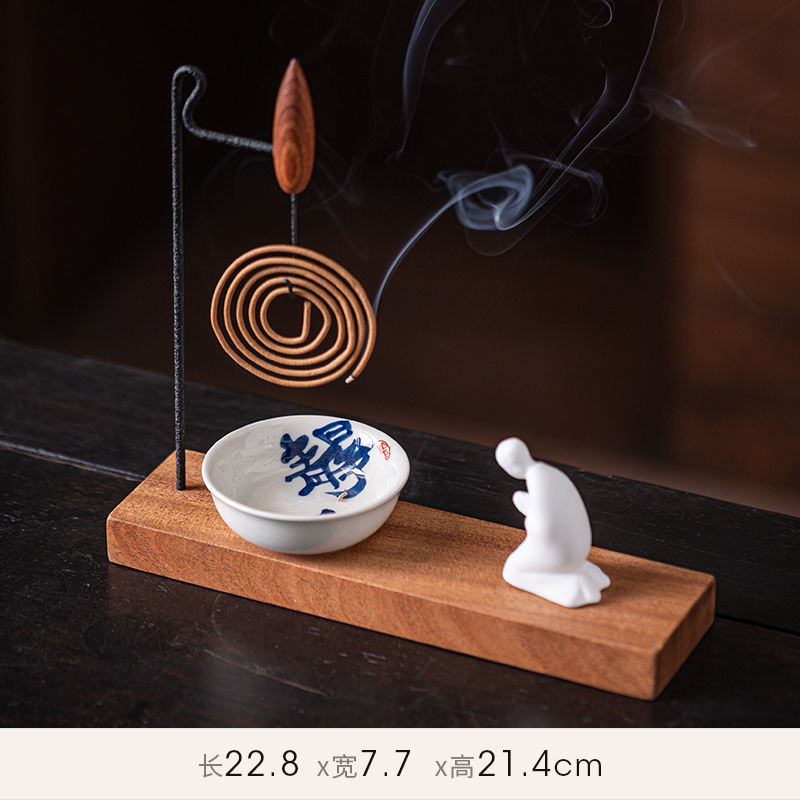 Picture of Creative Upside-Down Incense Burner Hanging Plate Incense Burner Home Indoor Sandalwood Agarwood Incense Burner Zen Tea Ceremony Incense Ornaments
