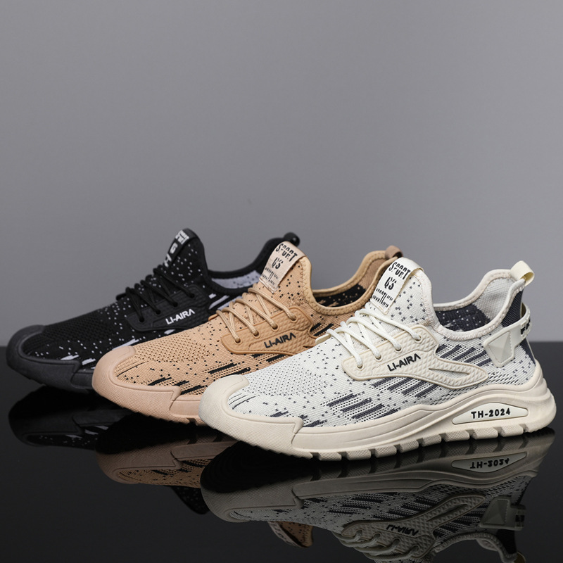 Men's Shoes Autum 2025 New Men's Mesh Breathable Sports and Leisure Running Cut Out Mesh Shoes Thin Trendy Shoes