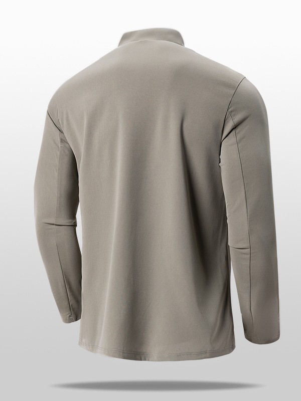 Autumn and winter new men's half-zipper long sleeve stand-up collar sweatshirt autumn and winter outdoor running quick-drying suit sports long sleeve T-shirt