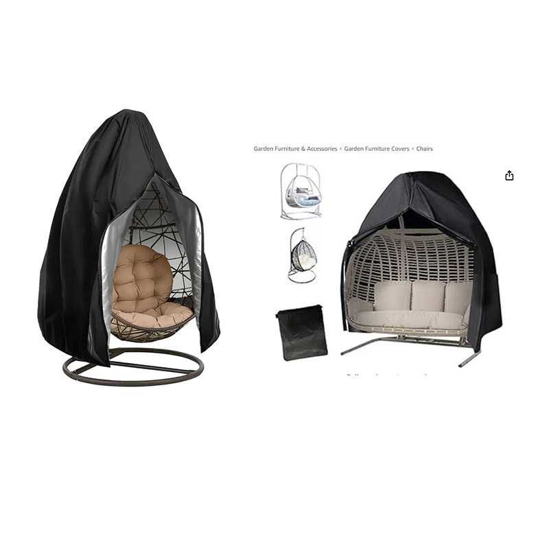 Picture of Egg Hanging Chair Cover Egg Shell Dust Cover Garden Outdoor Swing Protective Cover Hanging Chair Bird's Nest Rattan Chair Hanging Basket Cover Bird Cover