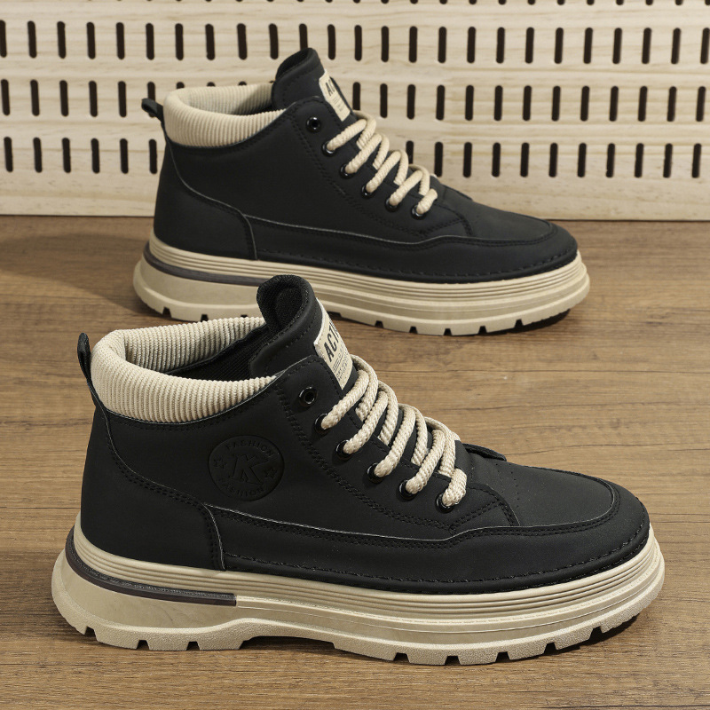 Martin Boots Men's Autumn New British Style Retro High-top Workwear Shoes Trendy All-match Platform Sports Casual Ankle Boots