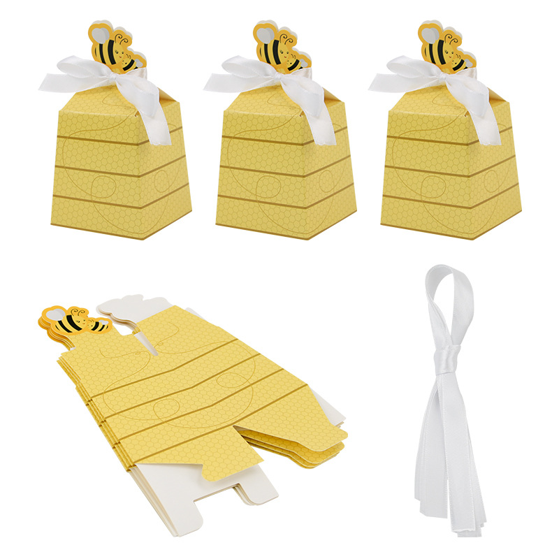 European-style new candy box baby one month old gift box candy box creative trapezoidal bee candy box