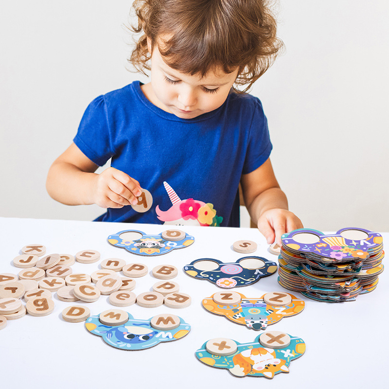 Picture of English spelling Game 3 to 6 years old kindergarten early education Enlightenment English letters matching children's educational toys