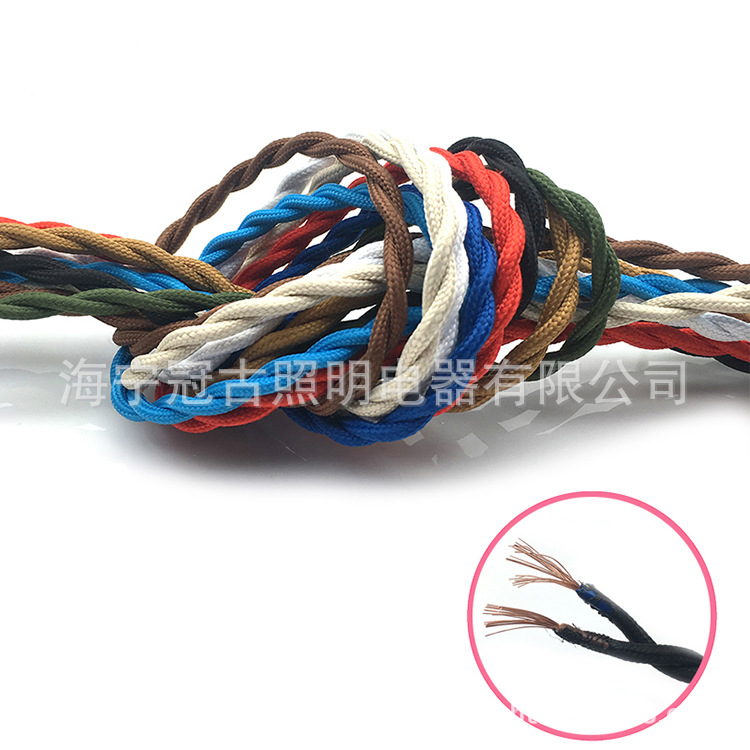 Hemp Rope Electric Lamp Cord DIY Twist Wire Retro Nostalgic Power Cord Hotel Table Lamp Chandelier Cord Braided Wire