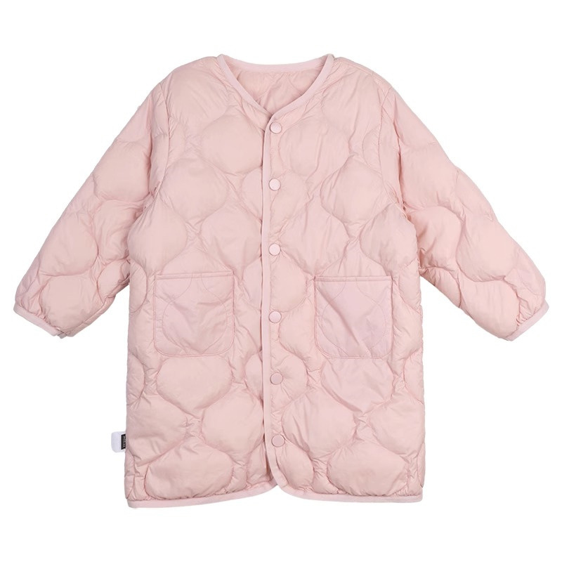 Picture of Girls' Light and Versatile Imitation down Jacket Long and Short 2024 Autum New Kidsren's Korean Fashionable Pure Color Jacket