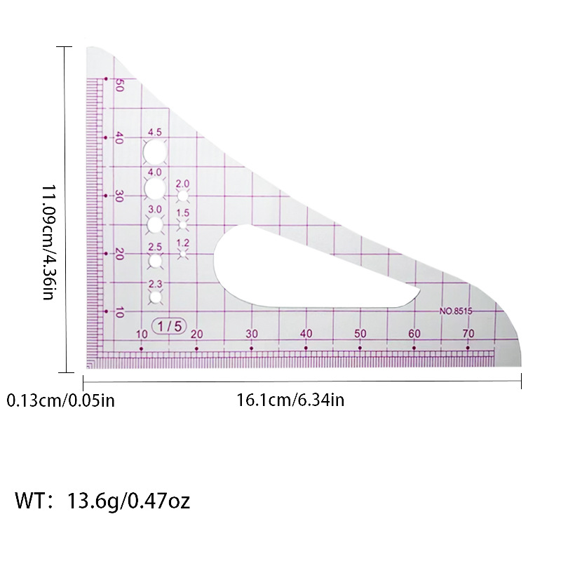 Picture of Pattern printing ruler clothing scale pattern making clothing curve cutting sewing tool multi-functional pattern printing ruler