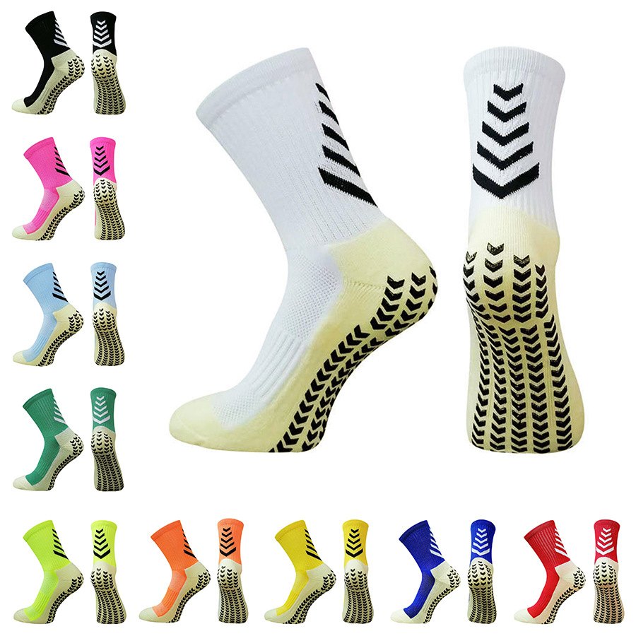 Football Socks Mid-Tube Dispensing Thickeneded Towel Bottom Non-Slip Silicone Sports Socks for Men and Women Yoga Trampoline Casual and Versatile
