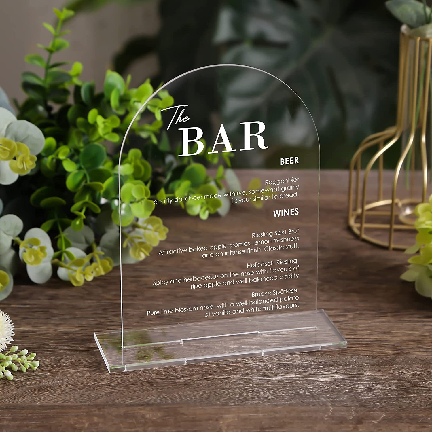 5PCs transparent blank arched acrylic wedding table sign DIY party birthday party seat card