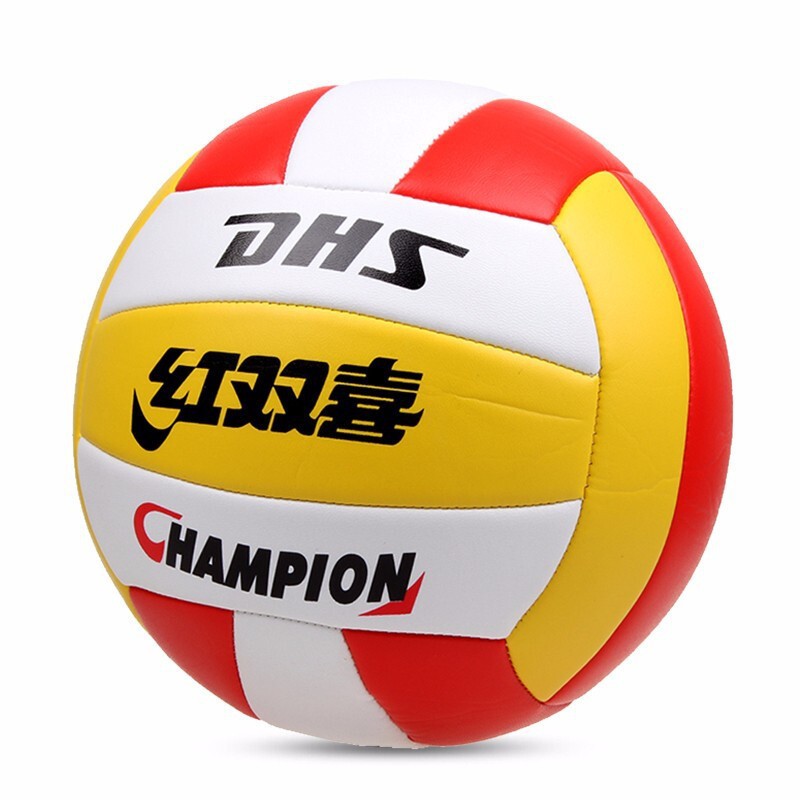 Picture of Authentic Red Double Happiness 502 Soft Machine Sewning Volleyball No.5 Middle School Students Medium Training Indoor and Outdoor Volleyball No.4 Primary School Students