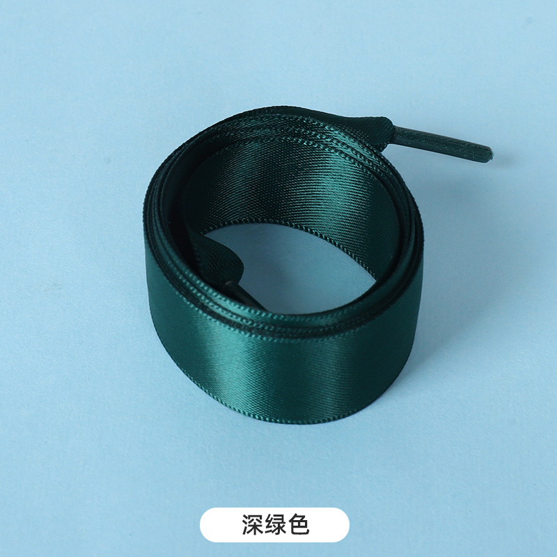 Picture of Silk shoelaces flat lace satin webbing sports small white shoes shoelaces color silk shoelaces 2cm wholesale