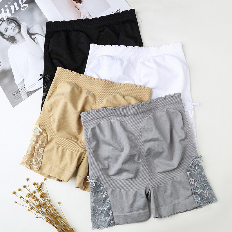 New Lace Safety Pants, Mid-Waist Tummy Control Leggings, Cotton Crotch Three-Point Anti-Exposure Underwear for Women, Direct Supply from the Manufacturer