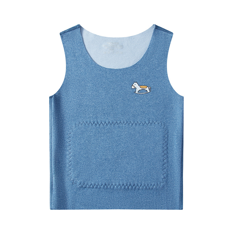 Picture of Autumn and Winter Children's warm vest boys seamless AB face girls wear patches belly base vest wholesale