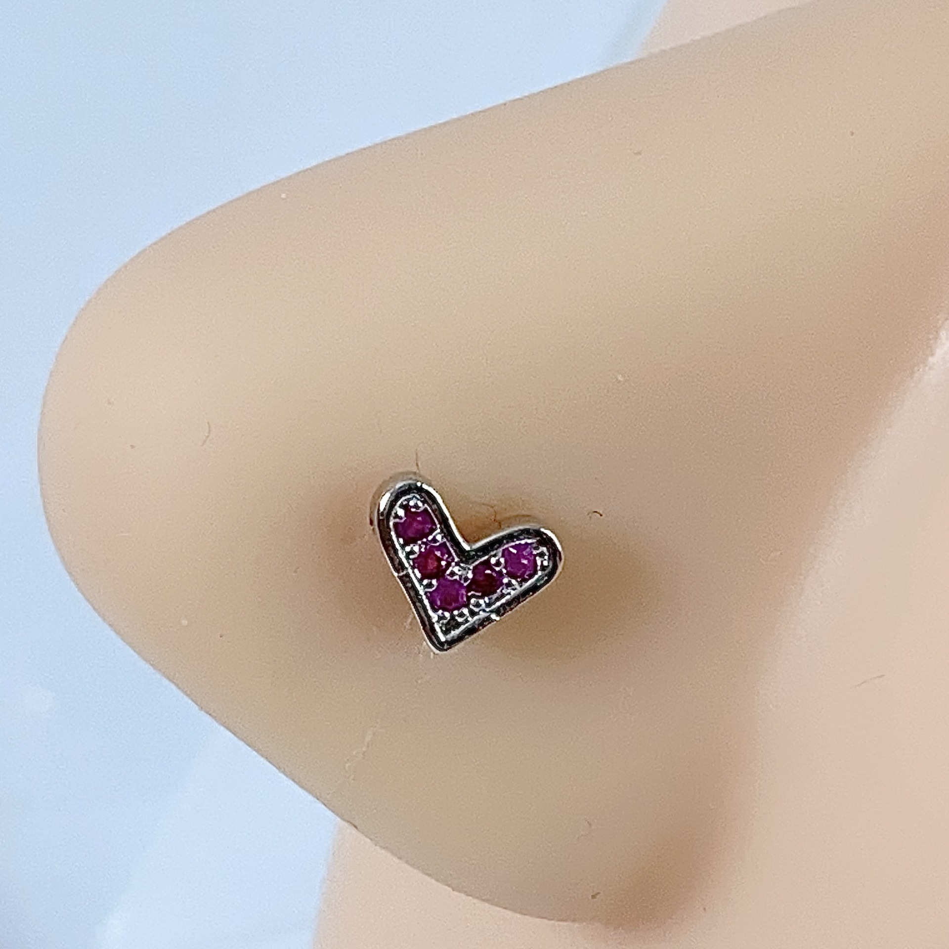 Picture of Cross-border Accessories Heart-shaped Love Heart-shaped Pearl Copper Nose Ring Nose Nail Female Ins Style High-end Jewelry