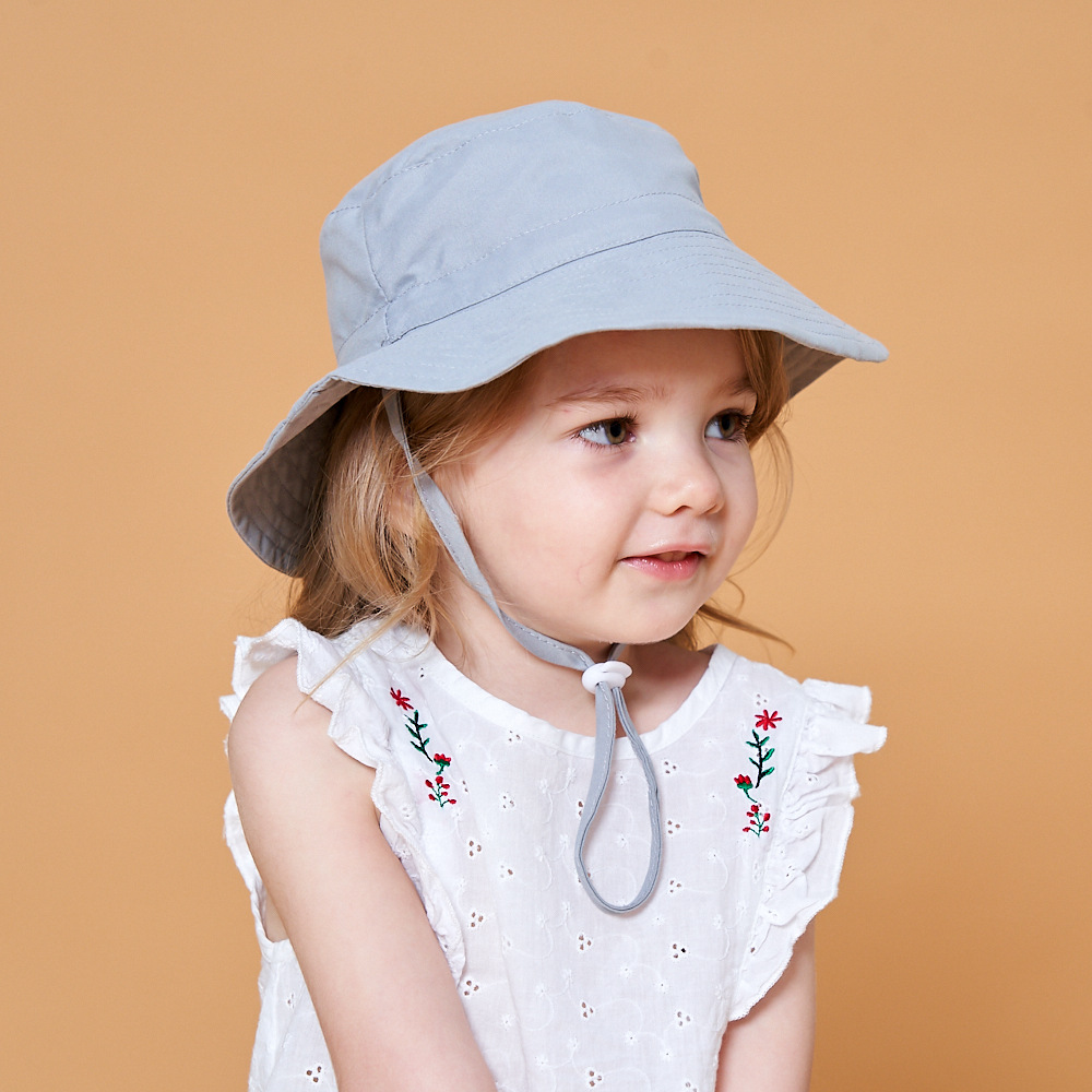 Picture of Spring and summer European and American new sun hat for boys and girls baby breathable quick-drying beach hat for children sunscreen adjustable fisherman hat
