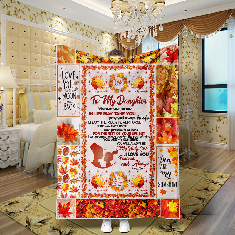Picture of Family love teachers and students girlfriends love message flannel blanket summer air conditioning blanket autumn and winter nap printing blanket