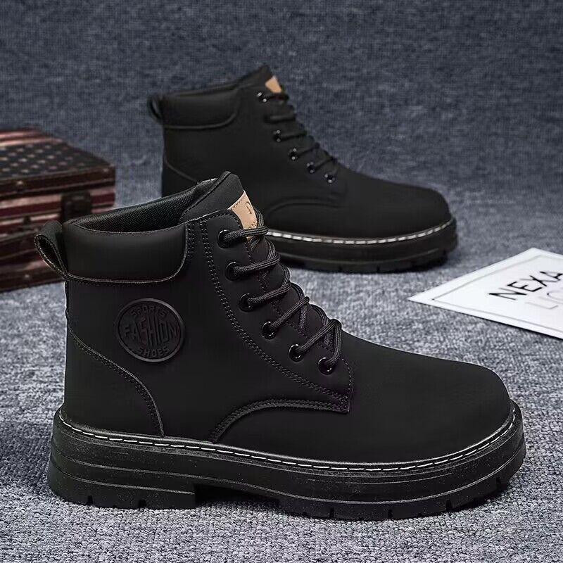 Picture of Rhubarb boots autumn and winter 2024 men's plus size martin boots tooling waterproof non-slip hiking shoes construction site labor protection shoes