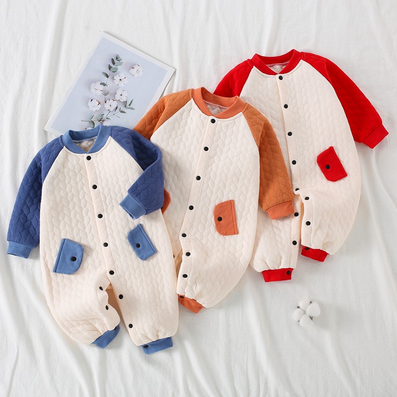 Picture of Baby's Jumpsuit Spring and Autumn Pure Cotton Warm Cotton Jacket Autumn Clothes Baby's Thickened Winter Pajamas Newborn Clothes