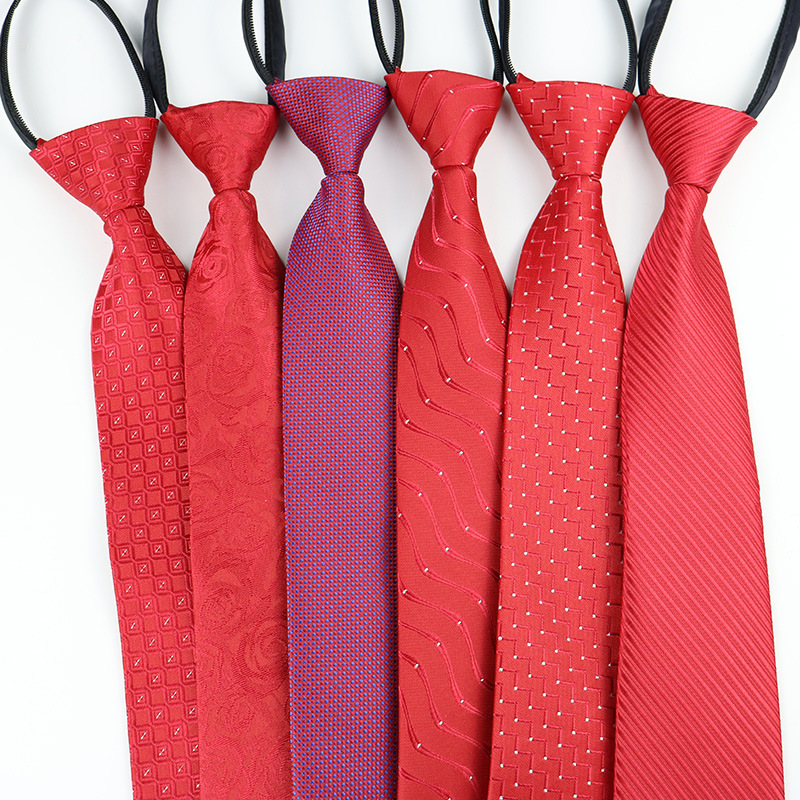 Picture of Factory Black Men's Tie Striped Blue Business Tie Lazy People Knot Free Zipper Tie in stock Wholesale