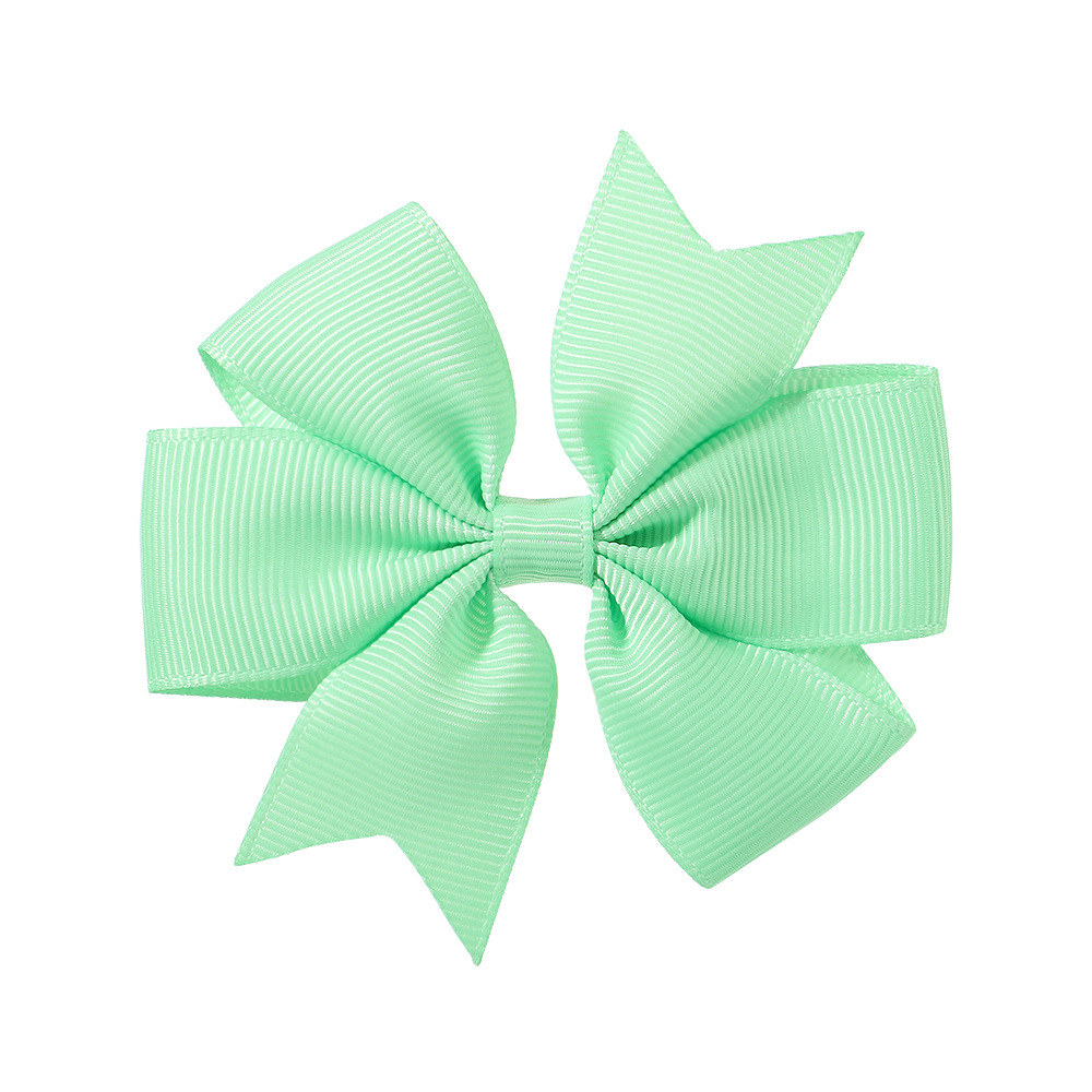 Picture of 53 Colors Amazon Hot Selling Six-Ear Pure Color Ribbed Fishtail Bow Hairpin Hair Accessories Kidsren's Headwear 564