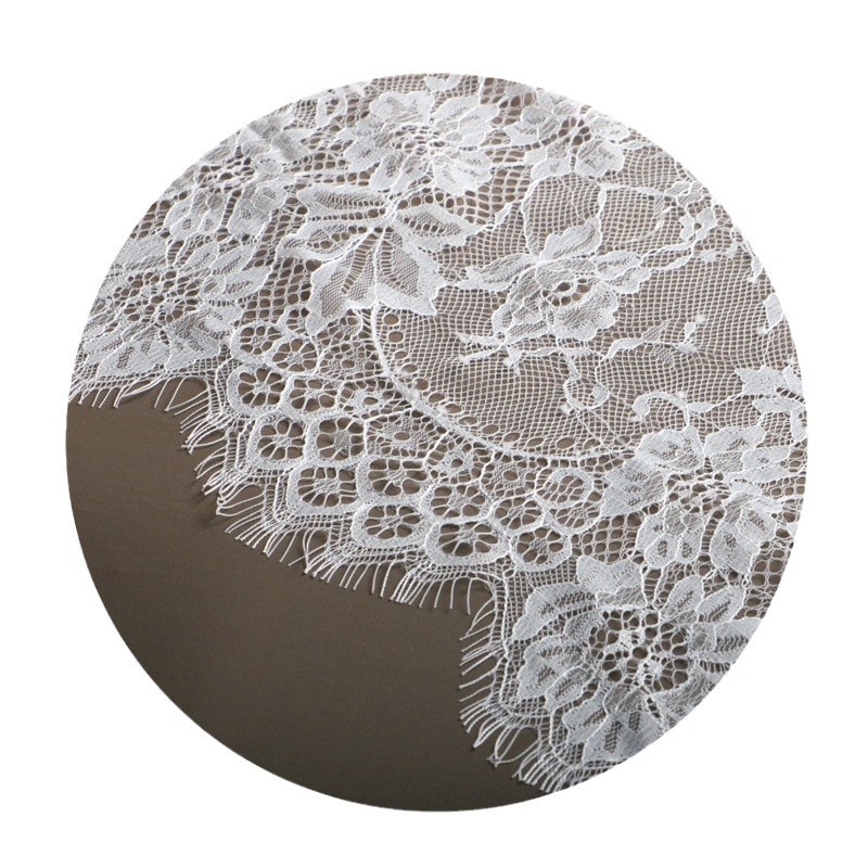 Picture of White soft lace eyelashes full pair of lace fabric wedding dress clothing accessories embroidery decorative tablecloth wholesale