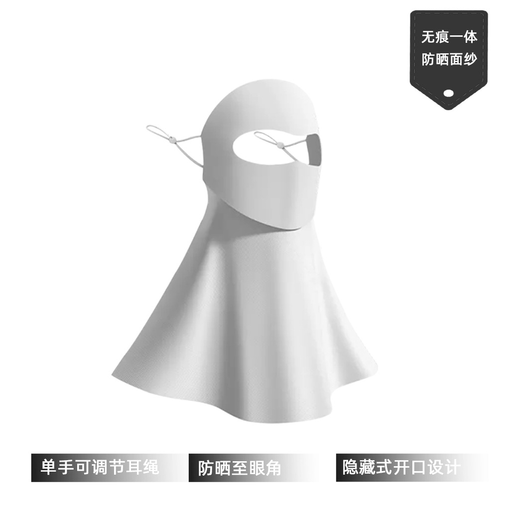 Picture of Sun Protection Mask, Anti-Uv, Women's 2025 New Style, Drinkable, Traceless Veil, Neck Protection, One-Piece Ice Silk Full Face Mask