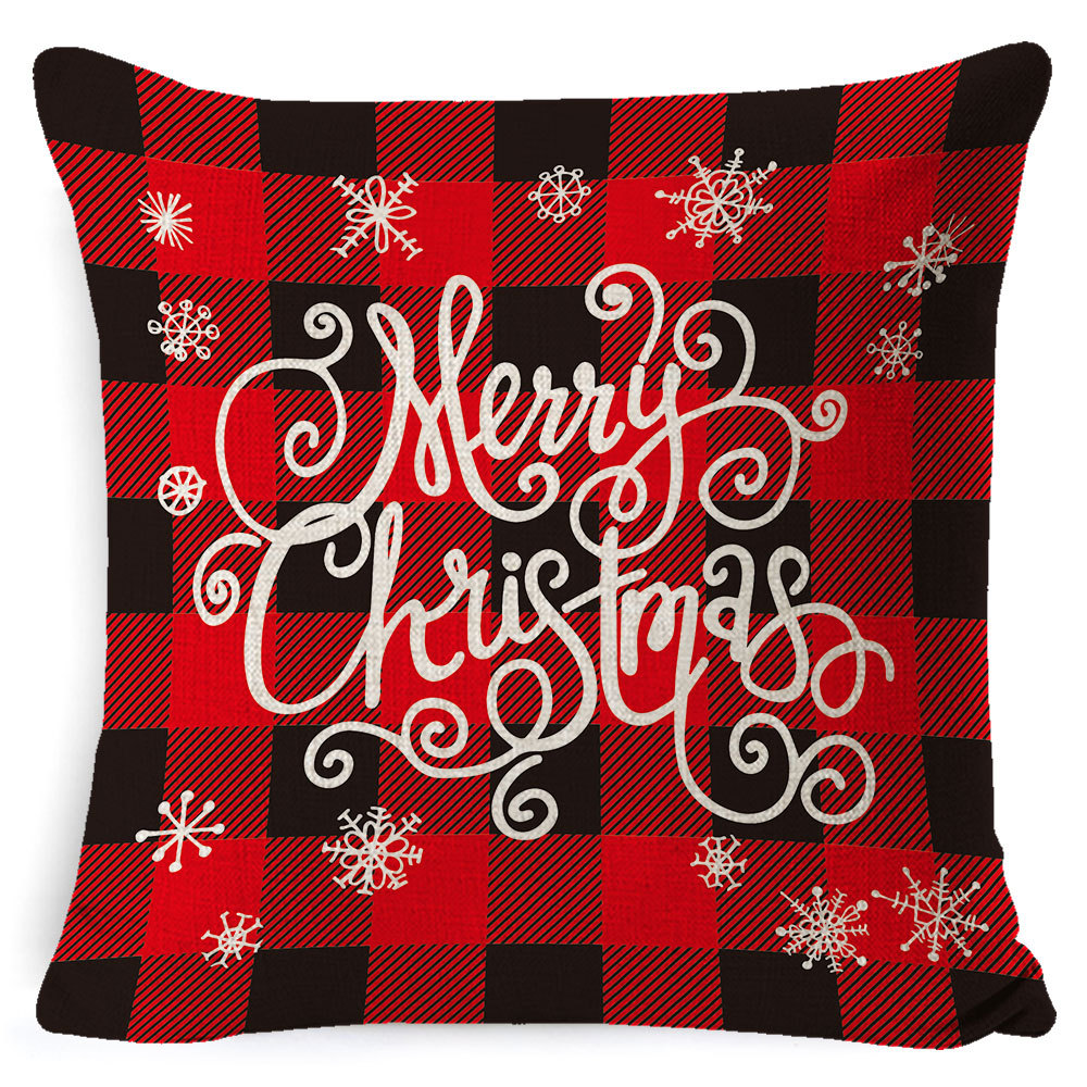 Picture of Christmas Pillow Case Linen Super Soft Peach Leather Printed New Amazon Household Products Cushion Pillow Case Custom
