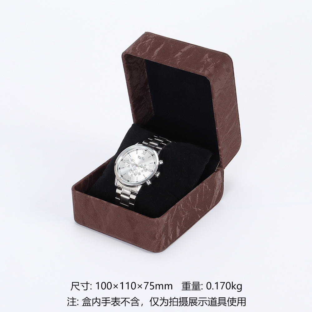 Picture of Pu Leather Watch Box Universal Flip Watch Box Storage Box Portable Watch Packaging Display Box High-End Pocket Watch Box