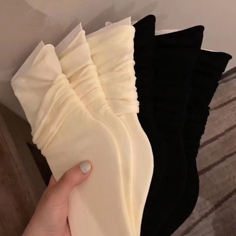 Summer Thin Long Socks for Women, Velvet Slouch Socks, Trendy Colorful Korean Ice Silk Mid-Calf Socks, Ins Style