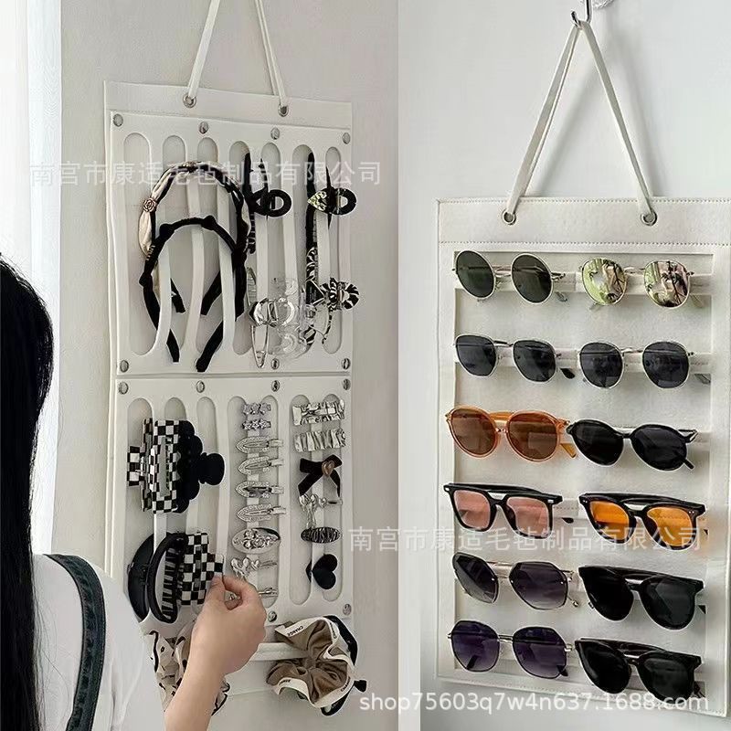 Amazon Simple Headwear Sunglasses Storage Hanging Bag Felt Jewelry Hanging Finishing Bag Jewelry Bag Manufacturer Supply
