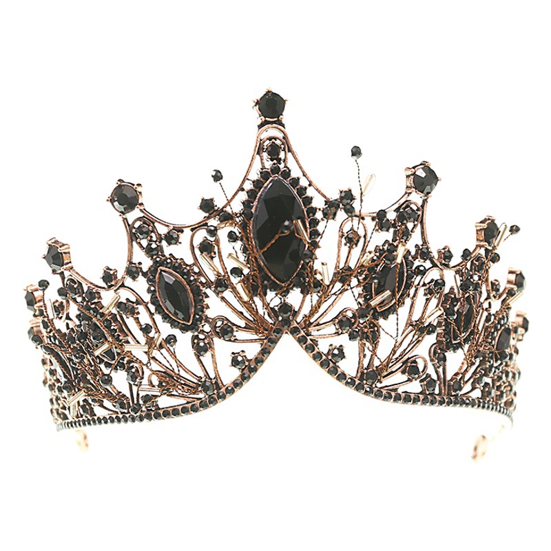 Picture of Cross-Border Bridal Crown Handmade Jewelry Rhinestone Tiara European and American Crown Children's Hair Accessories Adult Birthday Baking Dress