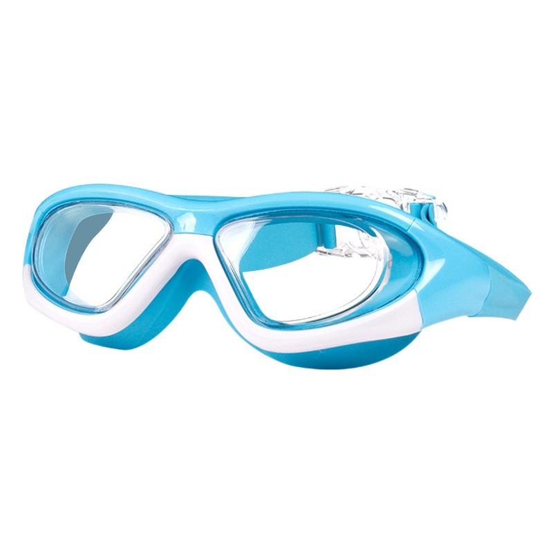 Jiehu Waterproof and Anti-Fog Kidsren's Swimming Goggles Large Frame High-Definition Transparent Kidsren's Middle and Large Kidsren's Eye-Proof Swimming Goggles Equipment
