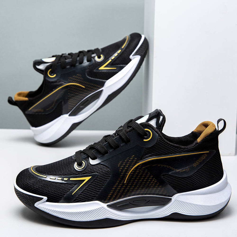 Foreign Trade Wholesale Shoes Men's Thick-Soled Comfortable Breathable Running Shoes Students Daily Mesh Color Matching Fashion Sports Shoes