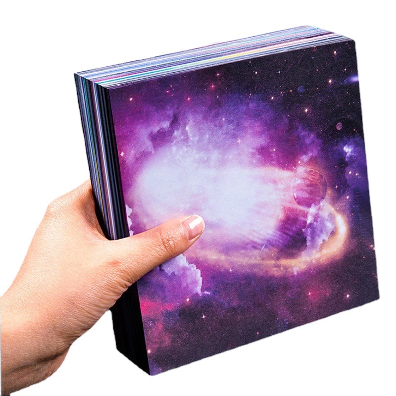 Picture of Star Origami Color Paper Children's Handmade Special Kindergarten Luminous Color Pearlescent Double-sided Printing Paper Paper Cut Wholesale