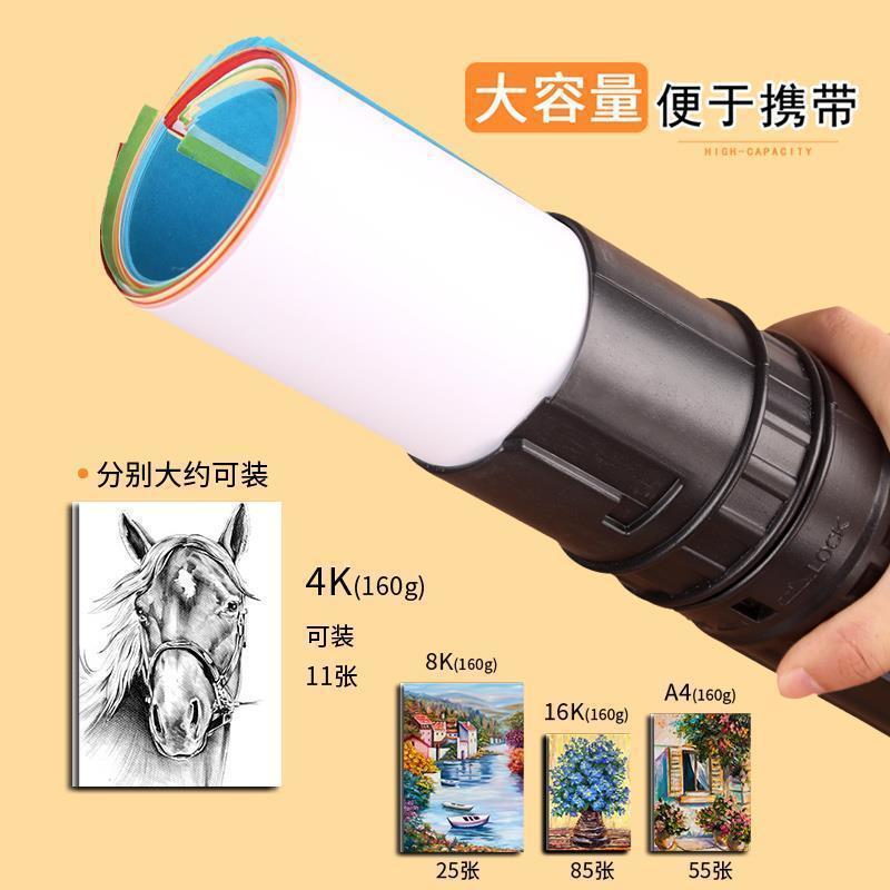 Black Painting Tube Plastic Retractable Drawing Tube Drawing Works Collection Storage Tube Display Rack Storage Bucket