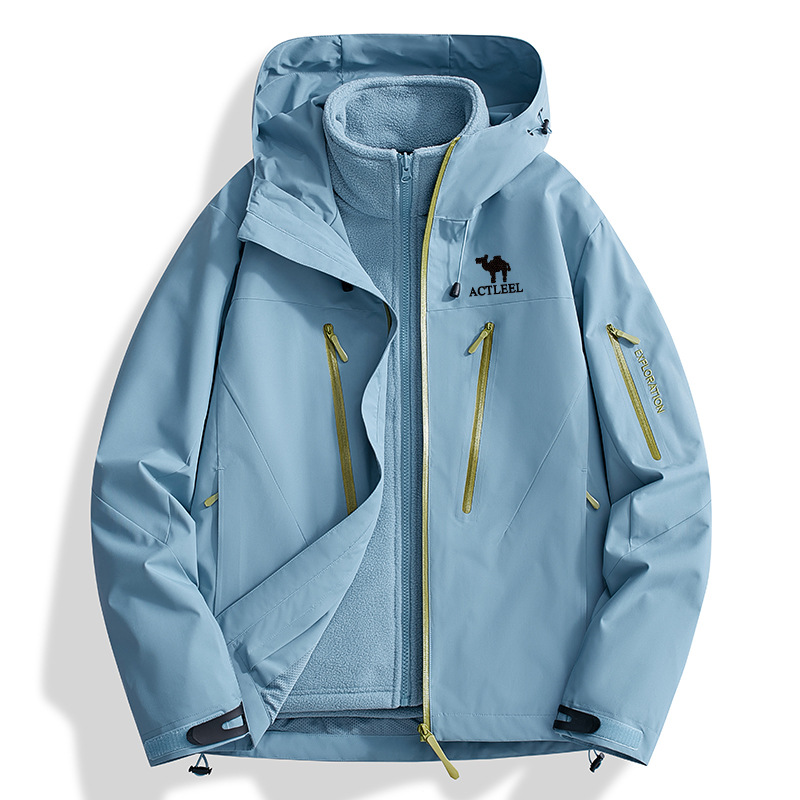 American Outdoor Camel Jacket Women's 3-in-1 2025 New Windproof Waterproof Warm Breathable Jacket Men's
