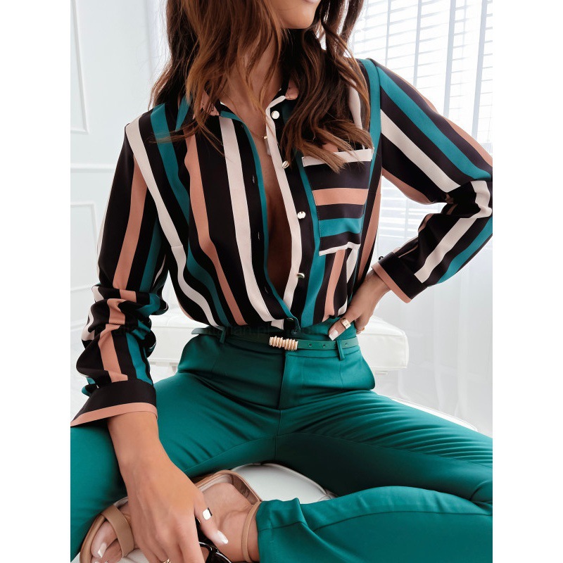 2023 women's cross-border new ebay independent station hot women's Amazon new multi-color pattern shirt