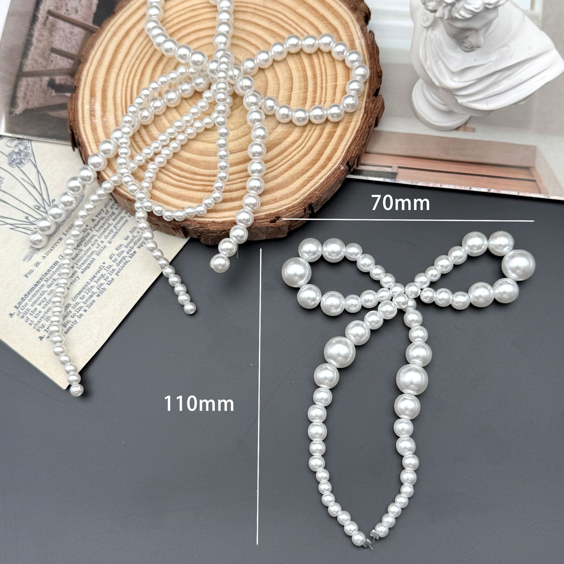 Picture of Korean version of the new ballet style pearl bow hoop ring tassel shoe buckle pendant fashion small fragrance handmade DIY match