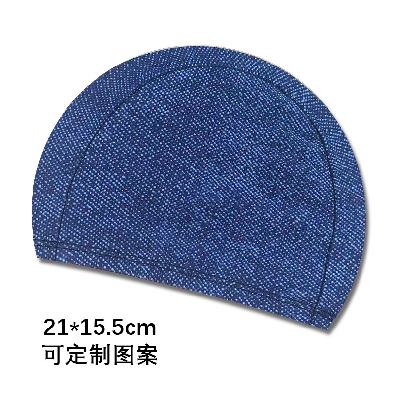 Picture of Swimming cap adult cloth cap swimming cap polyester nylon four needle six thread unisex large swimming belt paper card wholesale