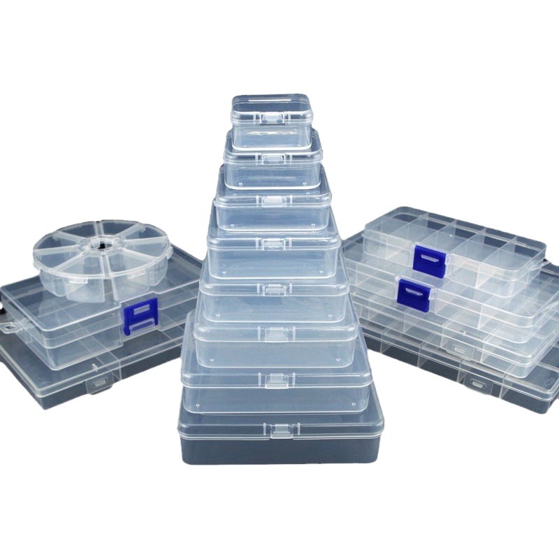 Jewelry storage box multi-functional classification multi-grid transparent plastic loose beads beaded earrings jewelry organizing box