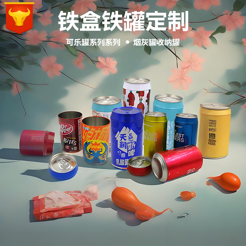 Dongguan Manufacturer Customized Tinplate Box, Round Cookie Tea Packaging Tin Box, Socks Ice Towel Cola Can